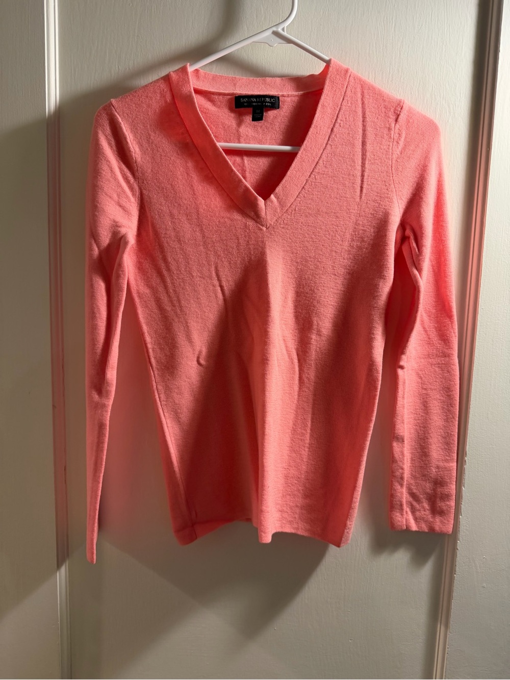 Banana Republic Coral Pink V-Neck Sweater